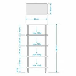 Mørteens Regal Opalanka - Eiche teilmassiv - Weiß / Eiche -Büromöbel Verkäufe 1000008520 100 GALLERYIMAGES P000000001000008520