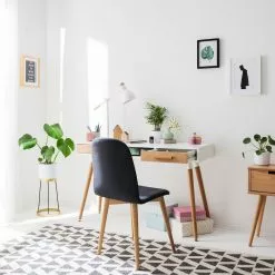 Mørteens Schreibtisch Lewin - Eiche teilmassiv - Weiß / Eiche -Büromöbel Verkäufe 1000008545 190618 10011400002 MOOD GALLERYIMAGES P000000001000008545 mood