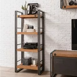 Ars manufacti Regal Manchester IV - Akazie massiv / Metall - Akazie / Anthrazit -Büromöbel Verkäufe 1000008842 200430 15154400006 DETAILS P000000001000008842