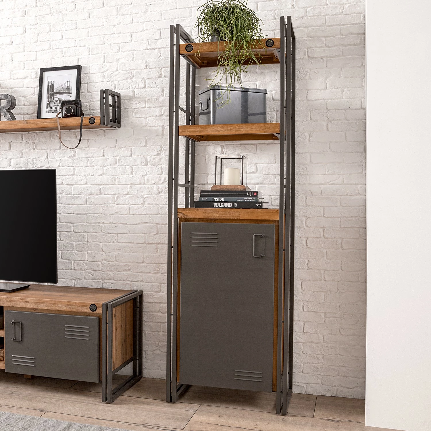 Ars manufacti Regal Manchester V - Akazie teilmassiv / Metall - Akazie / Anthrazit 6 Ars manufacti Regal Manchester V - Akazie teilmassiv / Metall - Akazie / Anthrazit – Bild 4