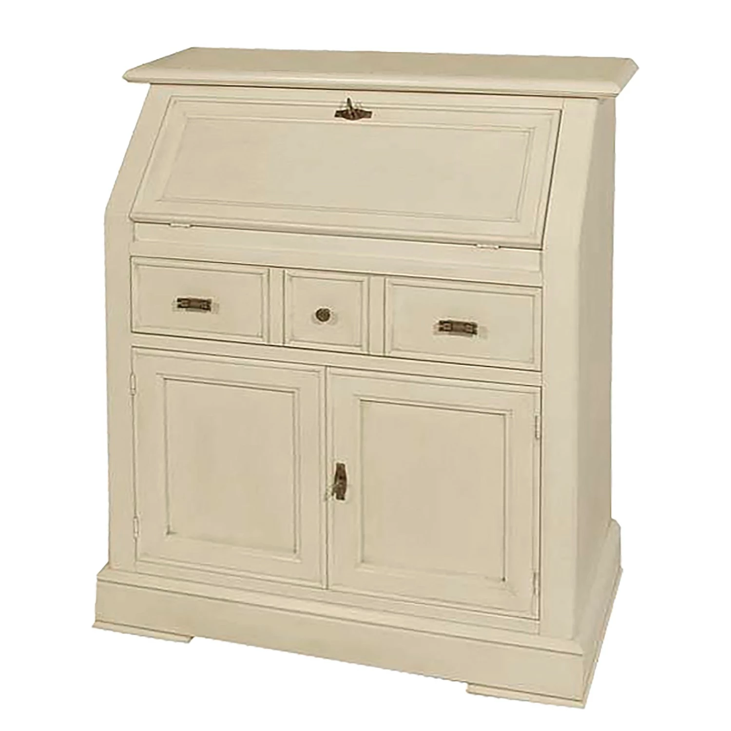 Montreux Sekretär Siena - Ayous teilmassiv - Antikweiß 3 Montreux Sekretär Siena - Ayous teilmassiv - Antikweiß