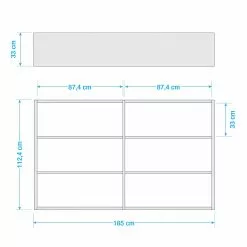 Loftscape Bücherregal Empire - Cremeweiß - Höhe: 112 cm - Breite: 185 cm -Büromöbel Verkäufe 1000036258 190621 12570100009 GALLERYIMAGES P000000001000036258