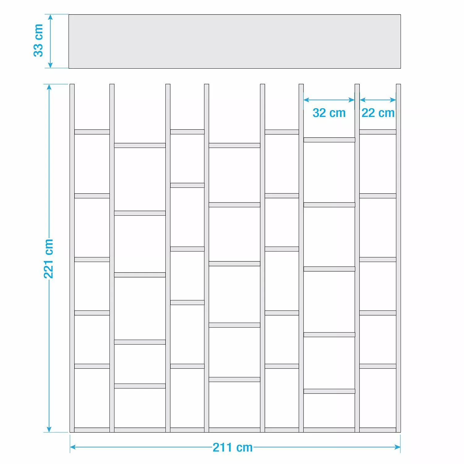 Loftscape Bücherregal Emporior II - Eiche Sonoma Dekor - Breite: 211 cm 4 Loftscape Bücherregal Emporior II - Eiche Sonoma Dekor - Breite: 211 cm – Bild 2