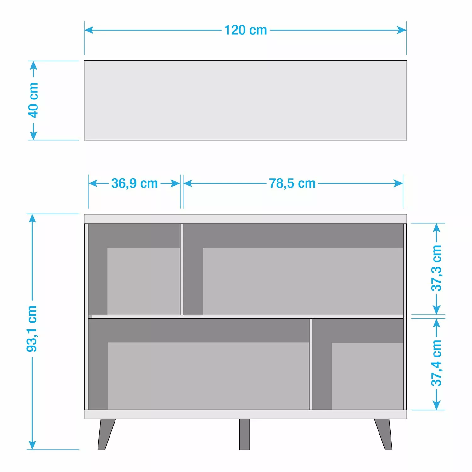 Germania Regal Neston I - Matt Weiß / Eiche Sanremo Dekor 7 Germania Regal Neston I - Matt Weiß / Eiche Sanremo Dekor – Bild 5