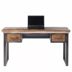 Ars manufacti Schreibtisch Hunter - Massivholz Mango / Metall - Mango / Blaugrau -Büromöbel Verkäufe 1000050847 200616 12205300003 DETAILS P000000001000050847