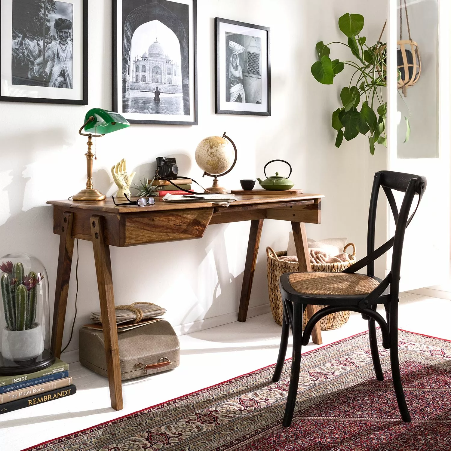 Ars Natura Schreibtisch Cullman - Sheesham massiv 4 Ars Natura Schreibtisch Cullman - Sheesham massiv – Bild 2