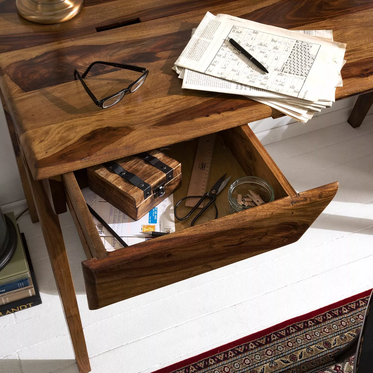 Ars Natura Schreibtisch Cullman - Sheesham massiv 12 Ars Natura Schreibtisch Cullman - Sheesham massiv – Bild 10