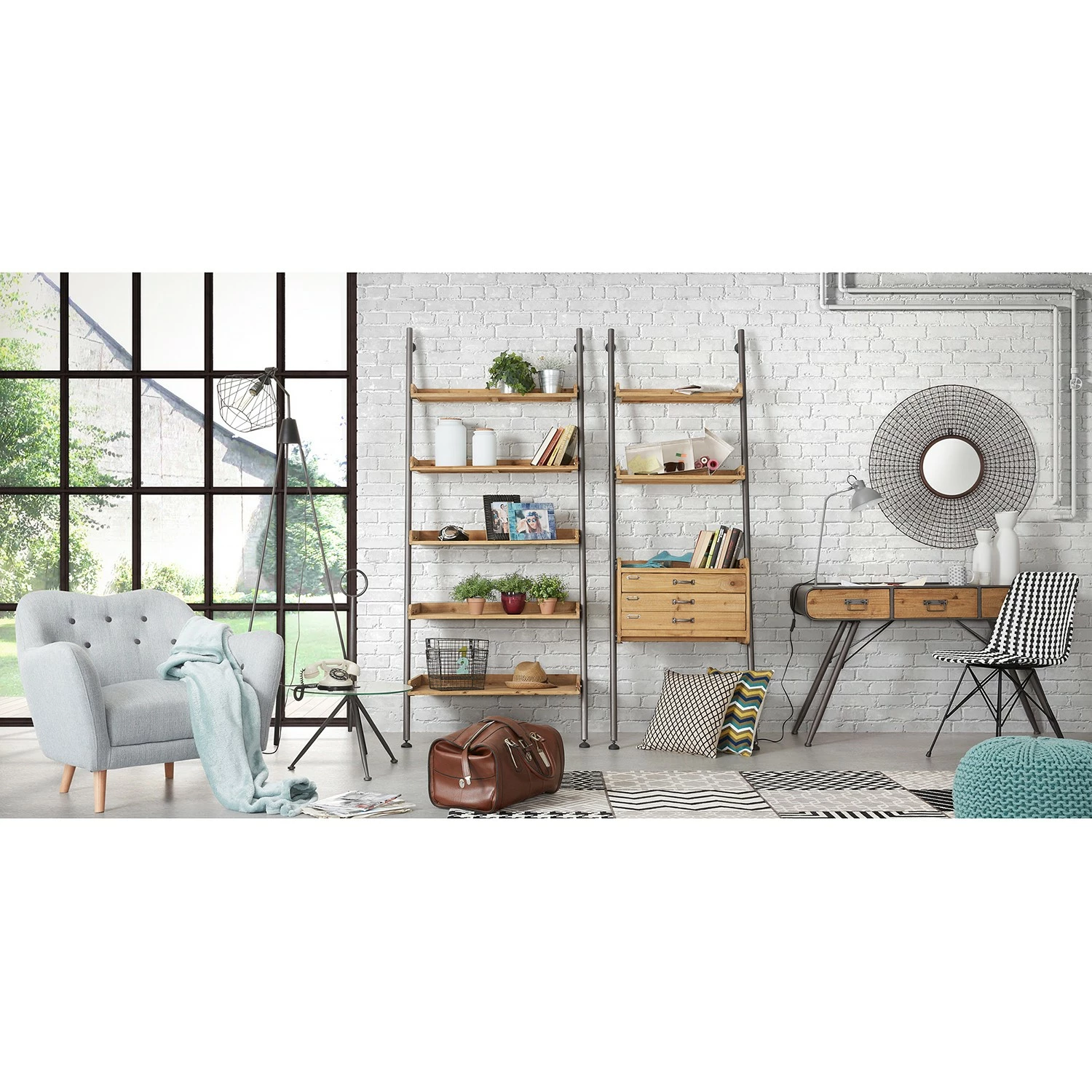 Ars manufacti Regal Calafell I - Tanne massiv / Eisen - Tanne / Schwarz 4 Ars manufacti Regal Calafell I - Tanne massiv / Eisen - Tanne / Schwarz – Bild 3