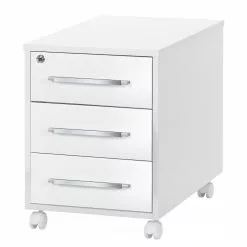 Rollcontainer Merit II - Alpinweiß / Hochglanz Weiß