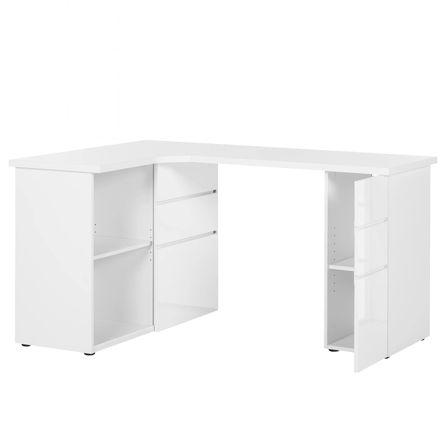 Maja Möbel Eck-Schreibtisch Samiera - Alpinweiß / Hochglanz Weiß 8 Maja Möbel Eck-Schreibtisch Samiera - Alpinweiß / Hochglanz Weiß – Bild 6