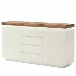 Fredriks Sideboard Roble I - Inkl. Beleuchtung - Eiche / Matt Weiß