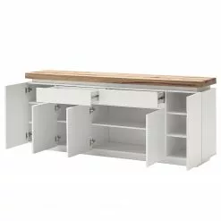 Fredriks Sideboard Roble III - Inkl. Beleuchtung - Eiche / Matt Weiß -Büromöbel Verkäufe 1000064533 210723 15384800006 DETAILS P000000001000064533