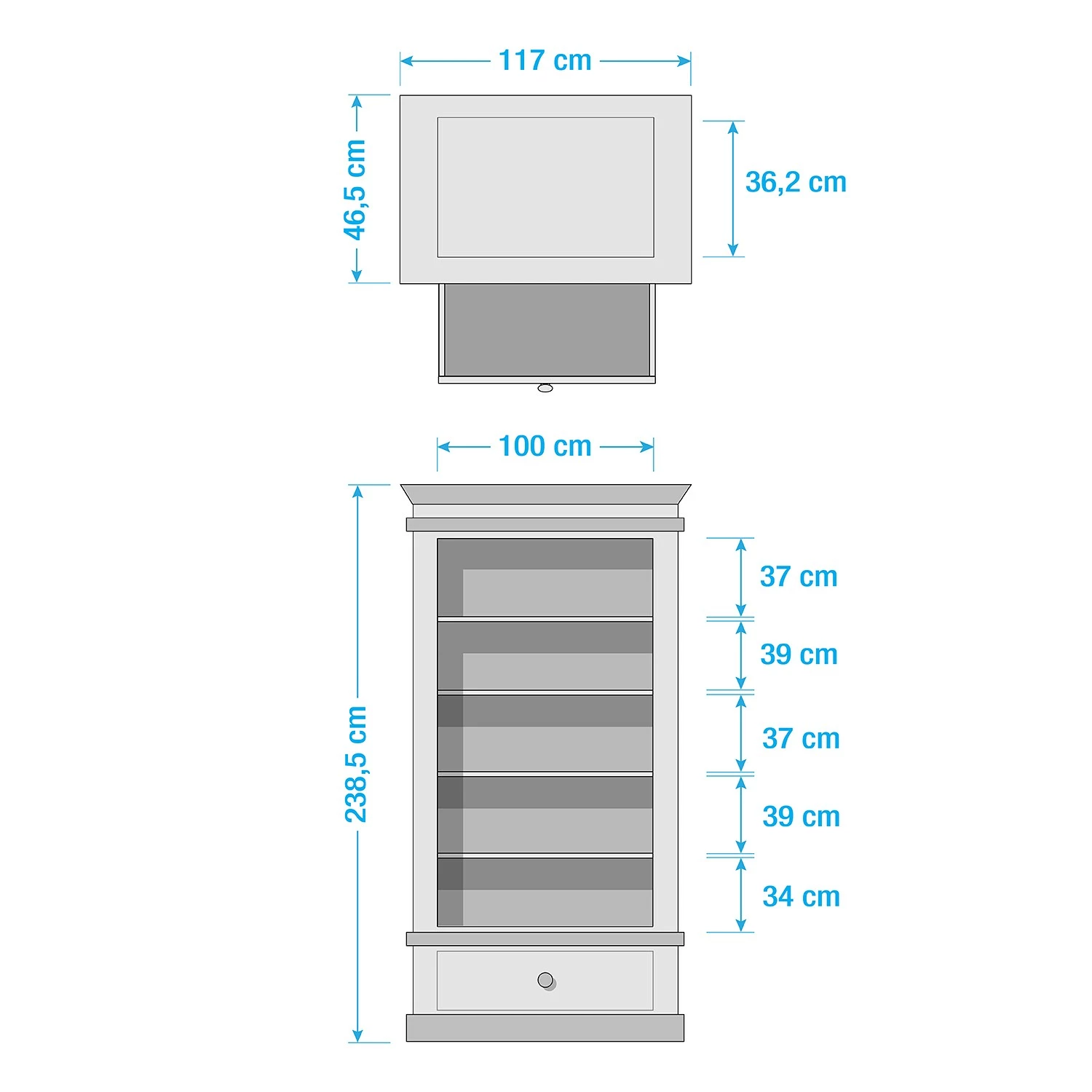 Maison Belfort Bücherregal Azjana II - Granit / Pinie Creme 5 Maison Belfort Bücherregal Azjana II - Granit / Pinie Creme – Bild 3