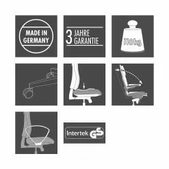 Topstar Chefsessel High Sit up - Webstoff / Echtleder - Orange / Schwarz -Büromöbel Verkäufe 1000096475 190208 08090700124 ICON GALLERYIMAGES P000000001000096475 icon seal