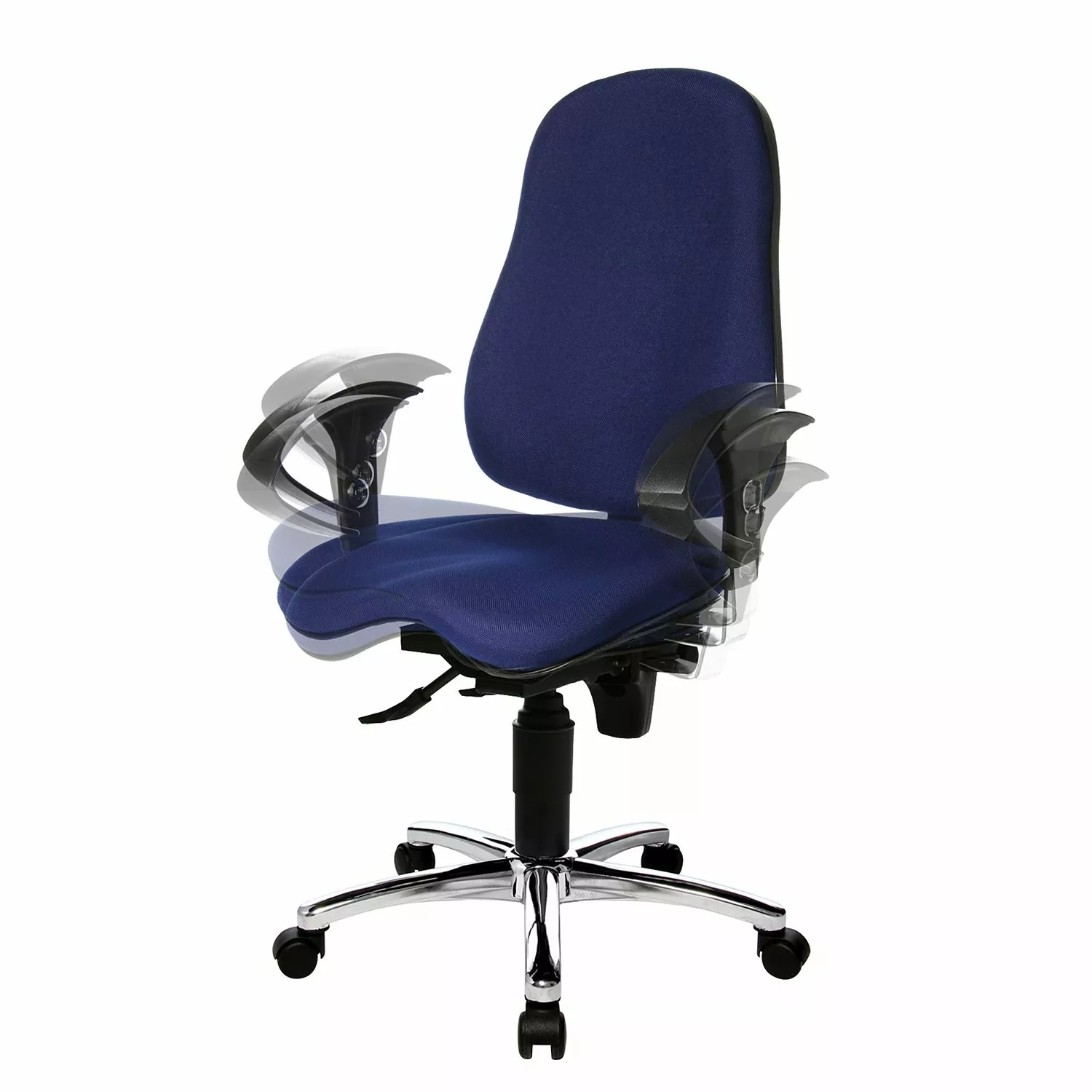 Topstar Bürodrehstuhl Sitness 10 - Kunstfaser / Metall - Blau / Chrom 10 Topstar Bürodrehstuhl Sitness 10 - Kunstfaser / Metall - Blau / Chrom – Bild 8