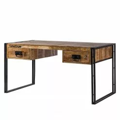 Wolf-Möbel Schreibtisch Iron - Mango massiv / Eisen - Mango / Schwarz