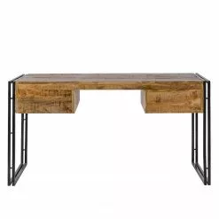 Wolf-Möbel Schreibtisch Iron - Mango massiv / Eisen - Mango / Schwarz -Büromöbel Verkäufe 1000104116 190927 13342300051 DETAILS P000000001000104116