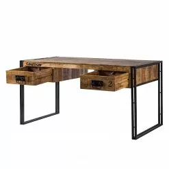 Wolf-Möbel Schreibtisch Iron - Mango massiv / Eisen - Mango / Schwarz -Büromöbel Verkäufe 1000104116 190927 13342300052 DETAILS P000000001000104116