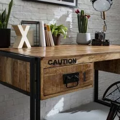 Wolf-Möbel Schreibtisch Iron - Mango massiv / Eisen - Mango / Schwarz -Büromöbel Verkäufe 1000104116 191024 17544500024 MOOD DETAILS P000000001000104116 mood