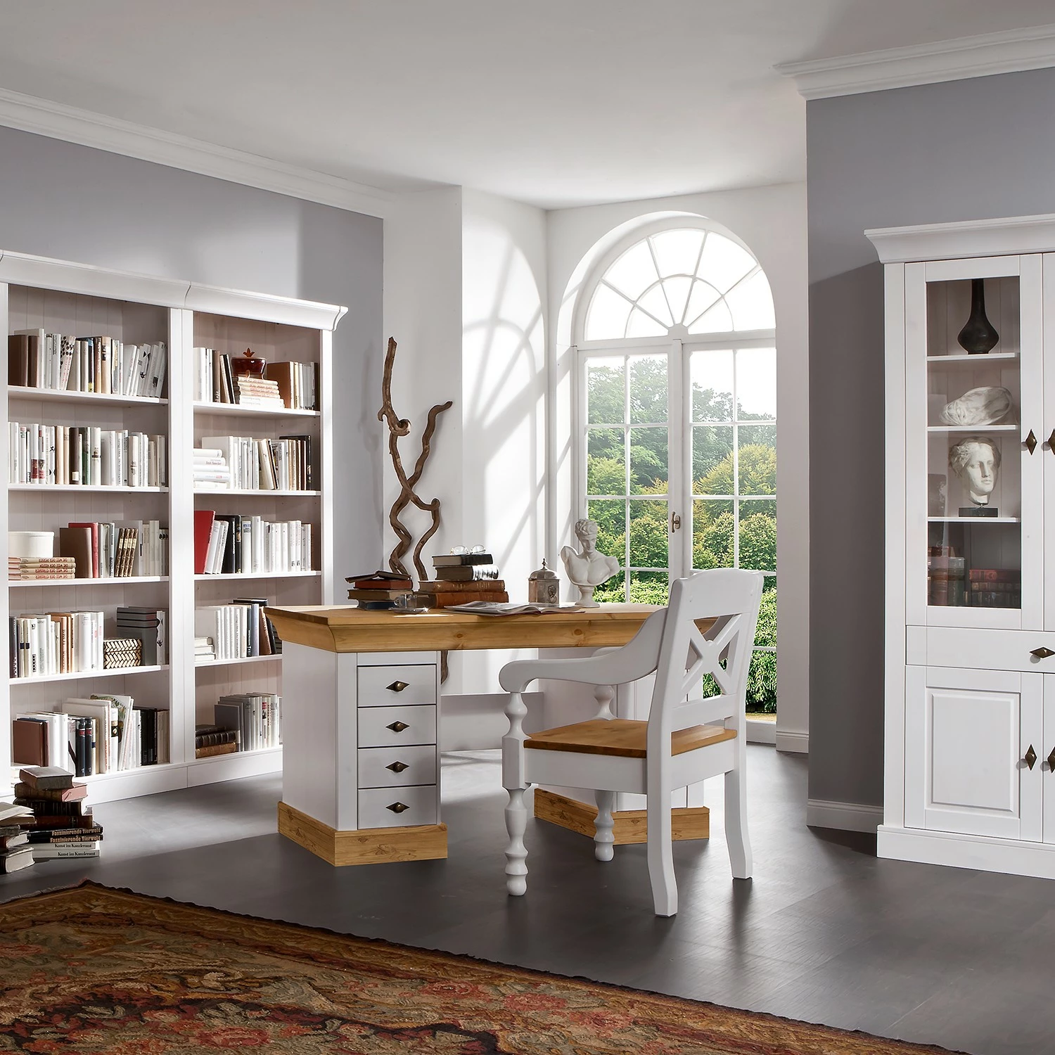 Maison Belfort Schreibtisch Bergen - Kiefer Weiß / Kiefer Laugenfarbig 4 Maison Belfort Schreibtisch Bergen - Kiefer Weiß / Kiefer Laugenfarbig – Bild 2