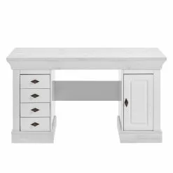 Maison Belfort Schreibtisch Bergen - Kiefer massiv - Kiefer Weiß