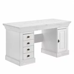 Maison Belfort Schreibtisch Bergen - Kiefer massiv - Kiefer Weiß -Büromöbel Verkäufe 1000104280 211122 08320400287 DETAILS P000000001000104280