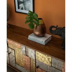 Wolf-Möbel Sideboard Orient - Akazie massiv / Metall - Mehrfarbig -Büromöbel Verkäufe 1000114122 200630 10585000011 DETAILS P000000001000114122