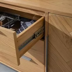 Ars manufacti Sideboard Dharai - Echtholzfurnier / Metall - Eiche / Silber -Büromöbel Verkäufe 1000117155 180827 07154704 GALLERYIMAGES P000000001000117155