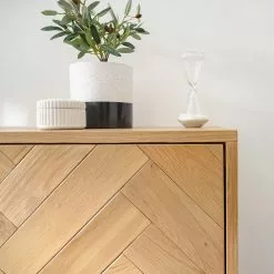 Ars manufacti Sideboard Dharai - Echtholzfurnier / Metall - Eiche / Silber -Büromöbel Verkäufe 1000117155 180827 07154708 GALLERYIMAGES P000000001000117155