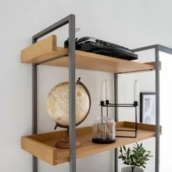 Ars manufacti Bücherregal Dharai I - Echtholzfurnier / Metall - Eiche / Silber -Büromöbel Verkäufe 1000117164 180827 07154920 GALLERYIMAGES P000000001000117164