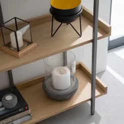 Ars manufacti Bücherregal Dharai II - Echtholzfurnier / Metall - Eiche / Silber -Büromöbel Verkäufe 1000117167 180822 15192614 GALLERYIMAGES P000000001000117167