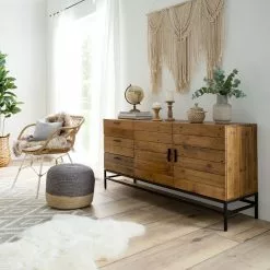 Ars manufacti Sideboard Grasby - Altholz Pinie / Metall - Pinie Dunkel / Schwarz -Büromöbel Verkäufe 1000117185 180911 09581011 MOOD GALLERYIMAGES P000000001000117185 mood