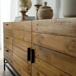 Ars manufacti Sideboard Grasby - Altholz Pinie / Metall - Pinie Dunkel / Schwarz -Büromöbel Verkäufe 1000117185 180911 09581115 MOOD GALLERYIMAGES P000000001000117185 mood