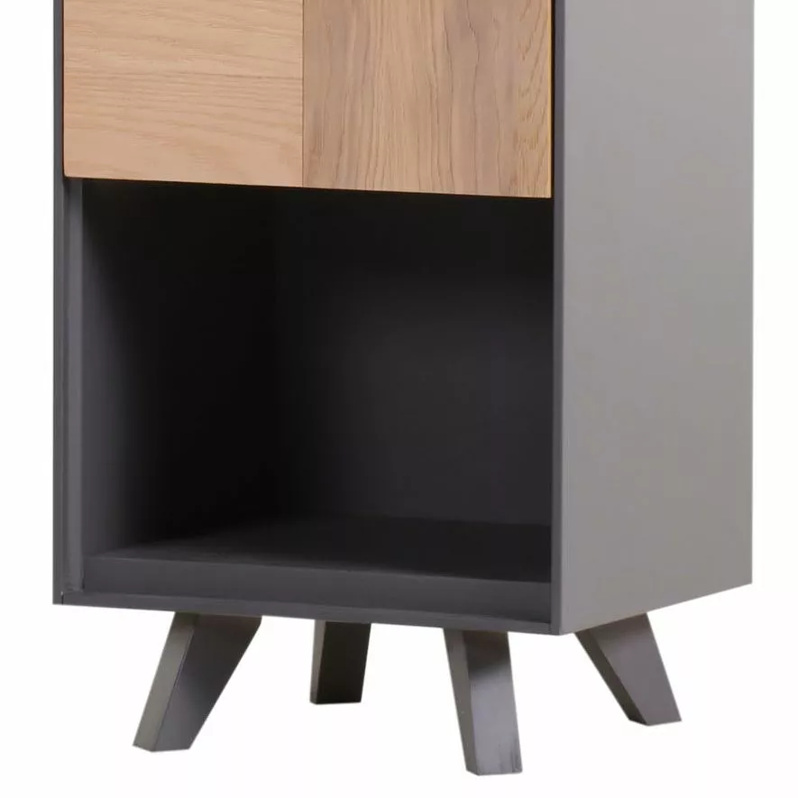 Norrwood Regal Colfax - Eiche teilmassiv - Eiche / Grau 4 Norrwood Regal Colfax - Eiche teilmassiv - Eiche / Grau – Bild 2