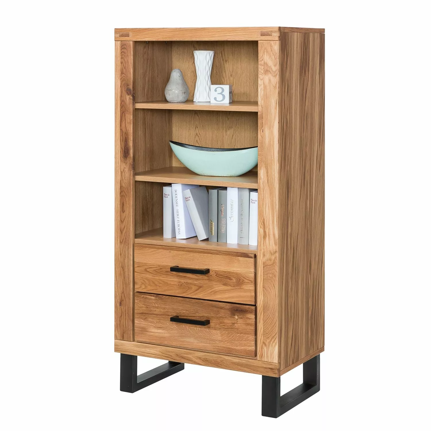 Naturoo Regal Loxton - Eiche teilmassiv / Metall - Eiche / Schwarz 3 Naturoo Regal Loxton - Eiche teilmassiv / Metall - Eiche / Schwarz
