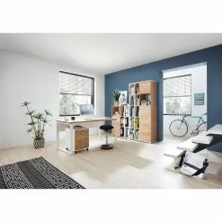 Germania Schreibtisch Lioni - Eiche Navarra Dekor / Weiß -Büromöbel Verkäufe 1000126195 181009 10480406 MOOD GALLERYIMAGES P000000001000126195 mood