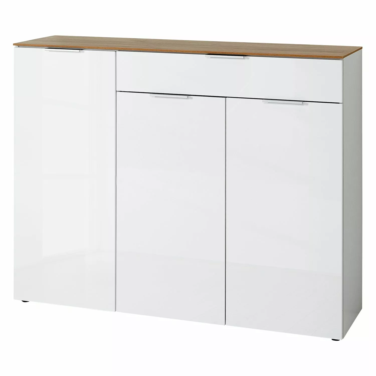 Germania Sideboard Cetano - Hochglanz Weiß / Eiche Navarra Dekor - Breite: 134 cm 3 Germania Sideboard Cetano - Hochglanz Weiß / Eiche Navarra Dekor - Breite: 134 cm