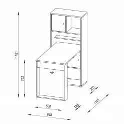 Maja Möbel Schreibtischkombination Grove - Eiche Sonoma Dekor -Büromöbel Verkäufe 1000126636 180821 10384009 GALLERYIMAGES P000000001000126636