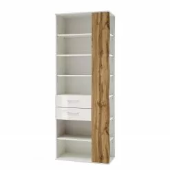 Loftscape Regal Vantaa - Hochglanz Weiß / Eiche Dekor