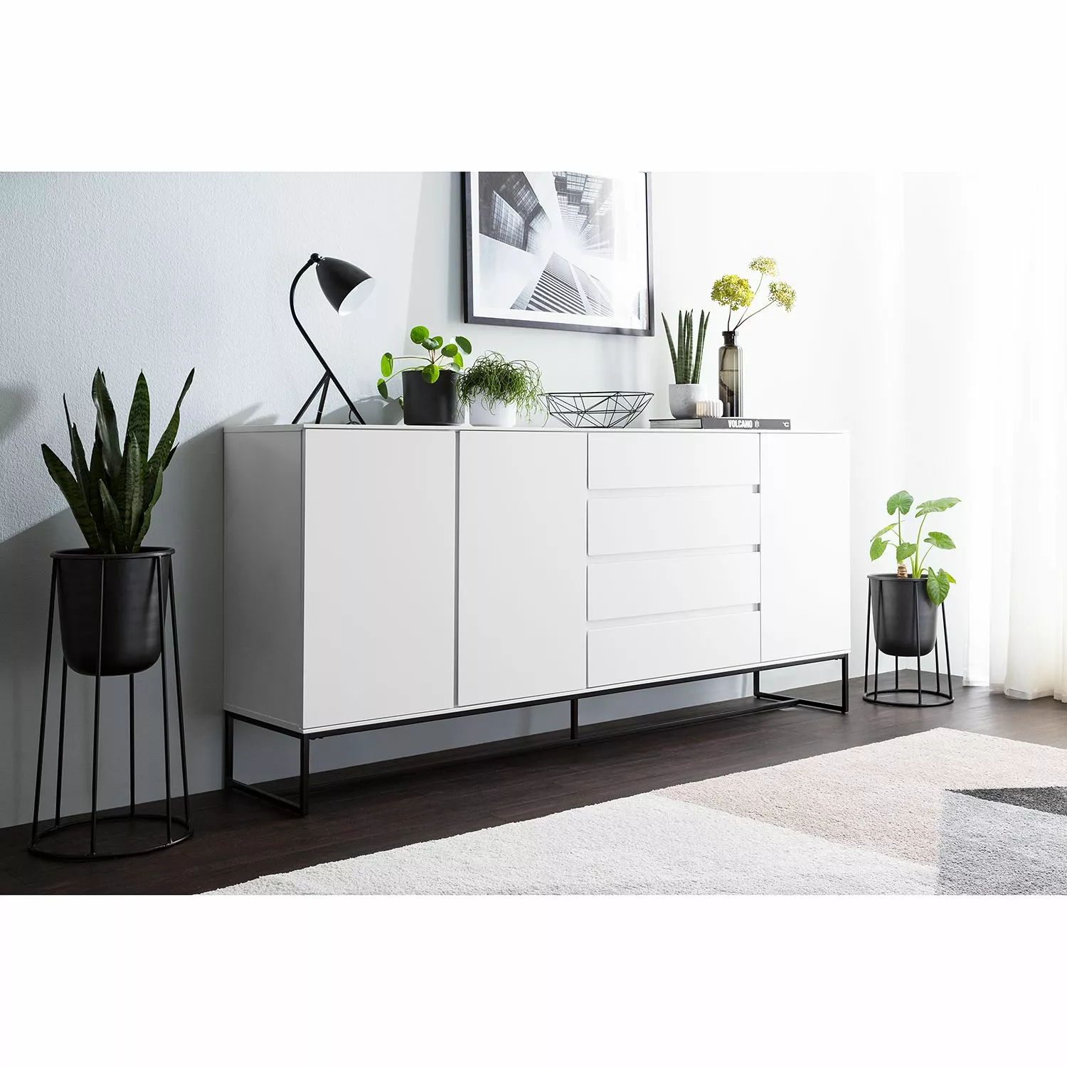 Fredriks Sideboard Zaddy I - Weiß / Schwarz 4 Fredriks Sideboard Zaddy I - Weiß / Schwarz – Bild 2