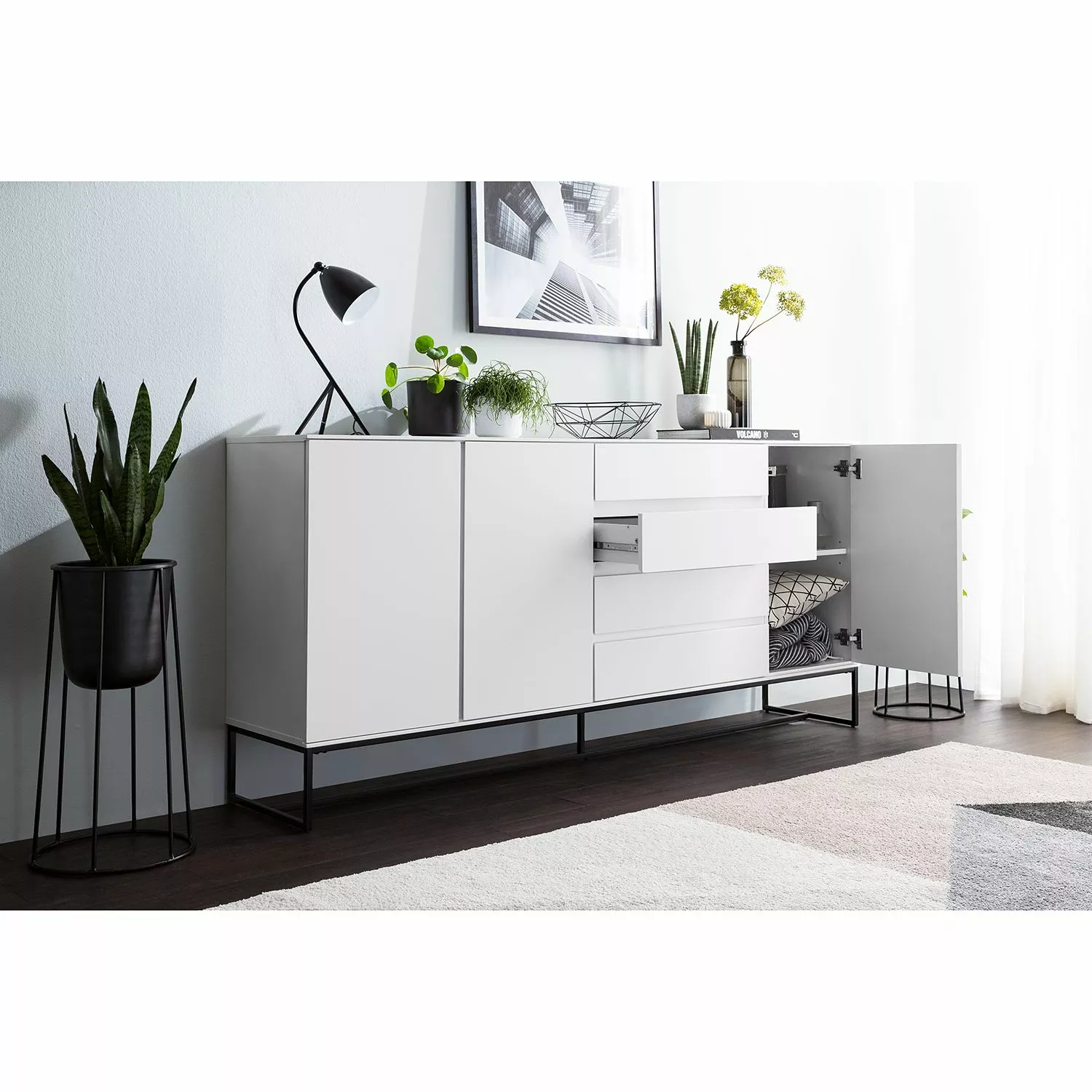 Fredriks Sideboard Zaddy I - Weiß / Schwarz 5 Fredriks Sideboard Zaddy I - Weiß / Schwarz – Bild 3