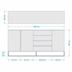 Fredriks Sideboard Zaddy I - Weiß / Schwarz 38 Fredriks Sideboard Zaddy I - Weiß / Schwarz -Büromöbel Verkäufe 1000134689 190925 15560700003 SKETCH DETAILS P000000001000134689 sketch