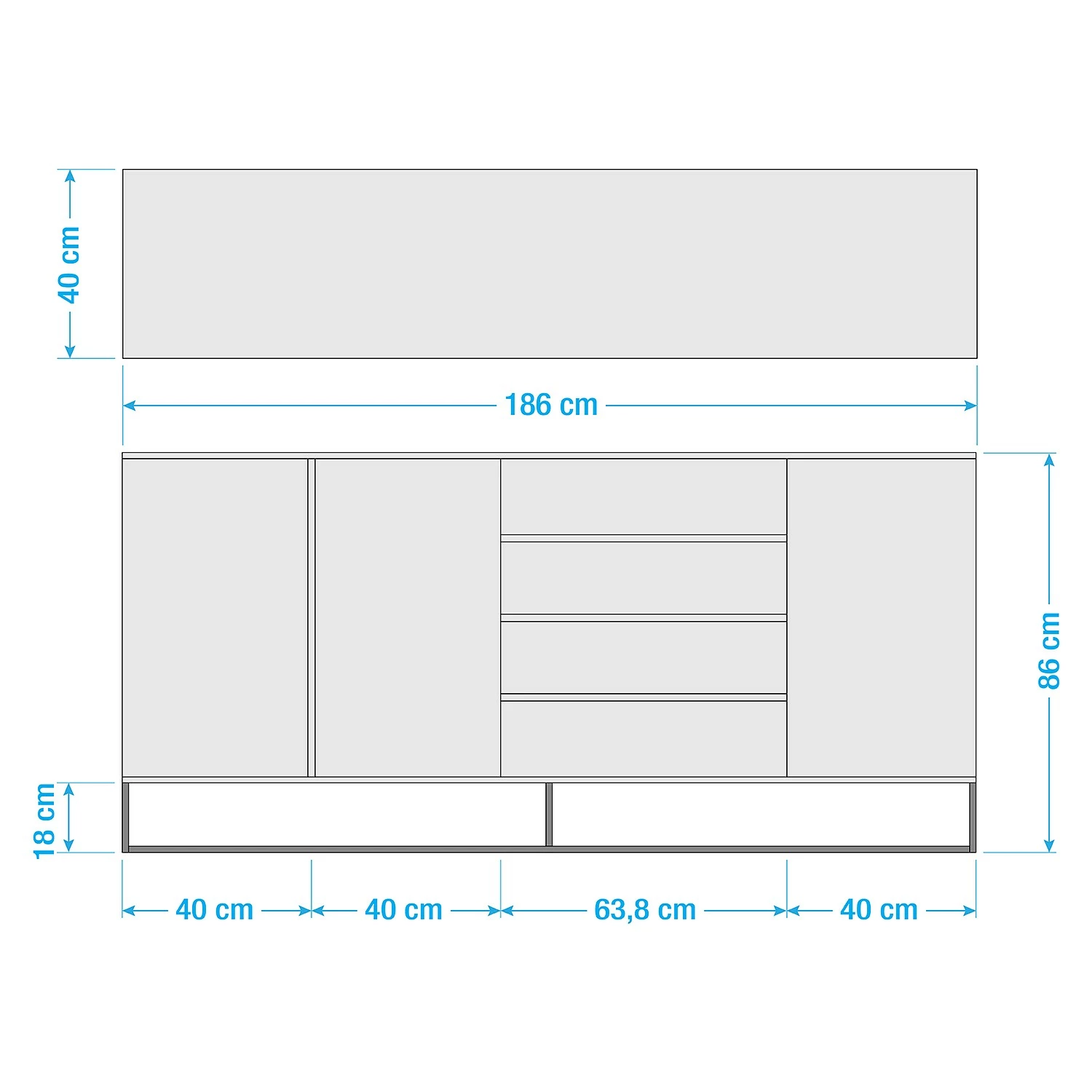Fredriks Sideboard Zaddy I - Weiß / Schwarz 15 Fredriks Sideboard Zaddy I - Weiß / Schwarz – Bild 13