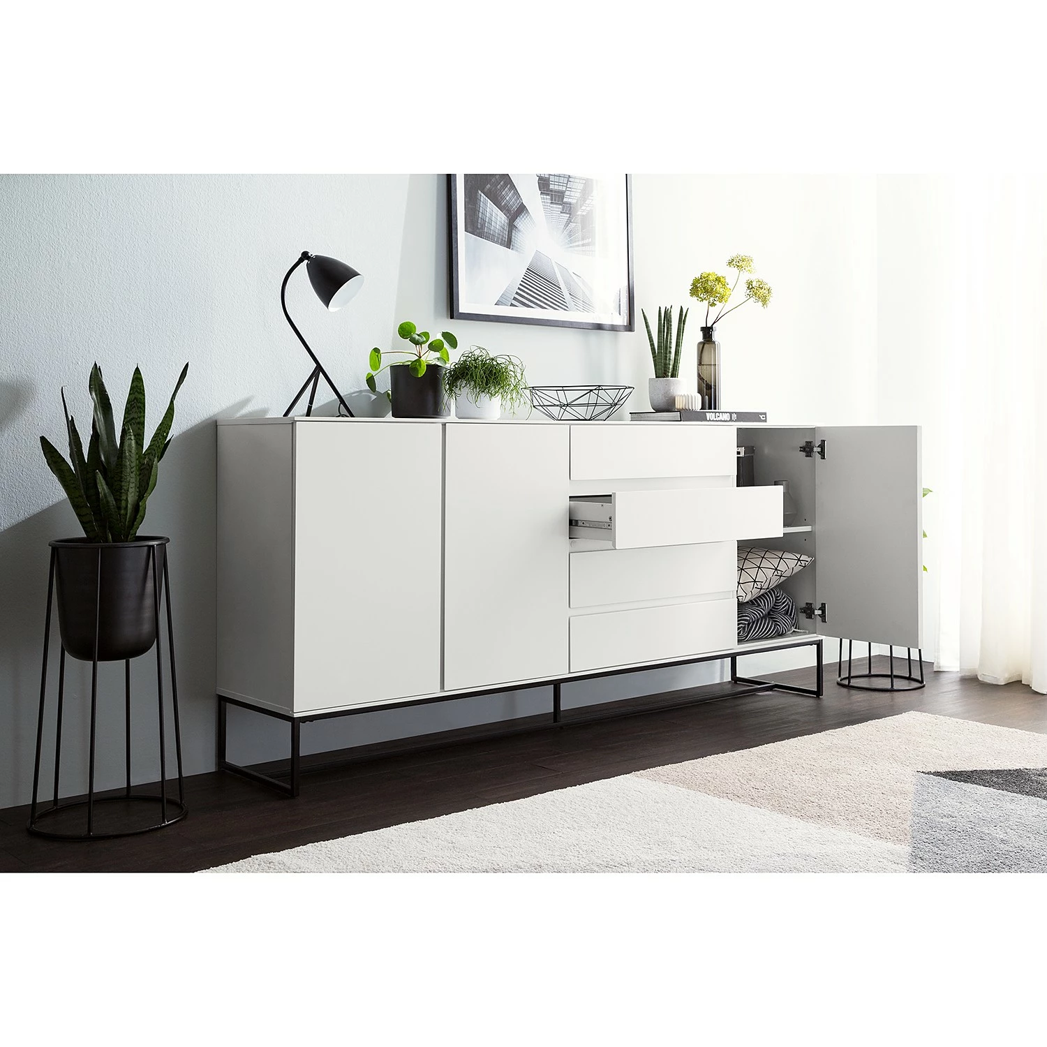 Fredriks Sideboard Zaddy I - Weiß / Schwarz 22 Fredriks Sideboard Zaddy I - Weiß / Schwarz – Bild 20