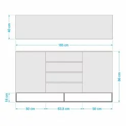 Fredriks Sideboard Zaddy II - Weiß -Büromöbel Verkäufe 1000134696 190925 15560700004 SKETCH DETAILS P000000001000134696 sketch