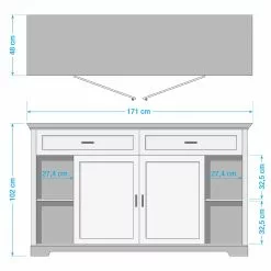 Ridgevalley Sideboard Jasmund II - Weiß -Büromöbel Verkäufe 1000136048 190405 14520500017 GALLERYIMAGES P000000001000136048