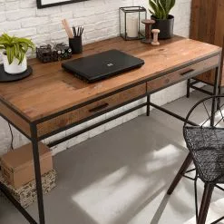 Ars manufacti Schreibtisch Grasby - Pinie massiv / Metall - Pinie / Schwarz -Büromöbel Verkäufe 1000147153 190730 14584900011 DETAILS P000000001000147153