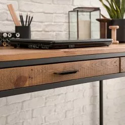 Ars manufacti Schreibtisch Grasby - Pinie massiv / Metall - Pinie / Schwarz -Büromöbel Verkäufe 1000147153 190730 14584900012 DETAILS P000000001000147153