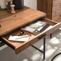 Ars manufacti Schreibtisch Grasby - Pinie massiv / Metall - Pinie / Schwarz -Büromöbel Verkäufe 1000147153 190730 14584900013 DETAILS P000000001000147153