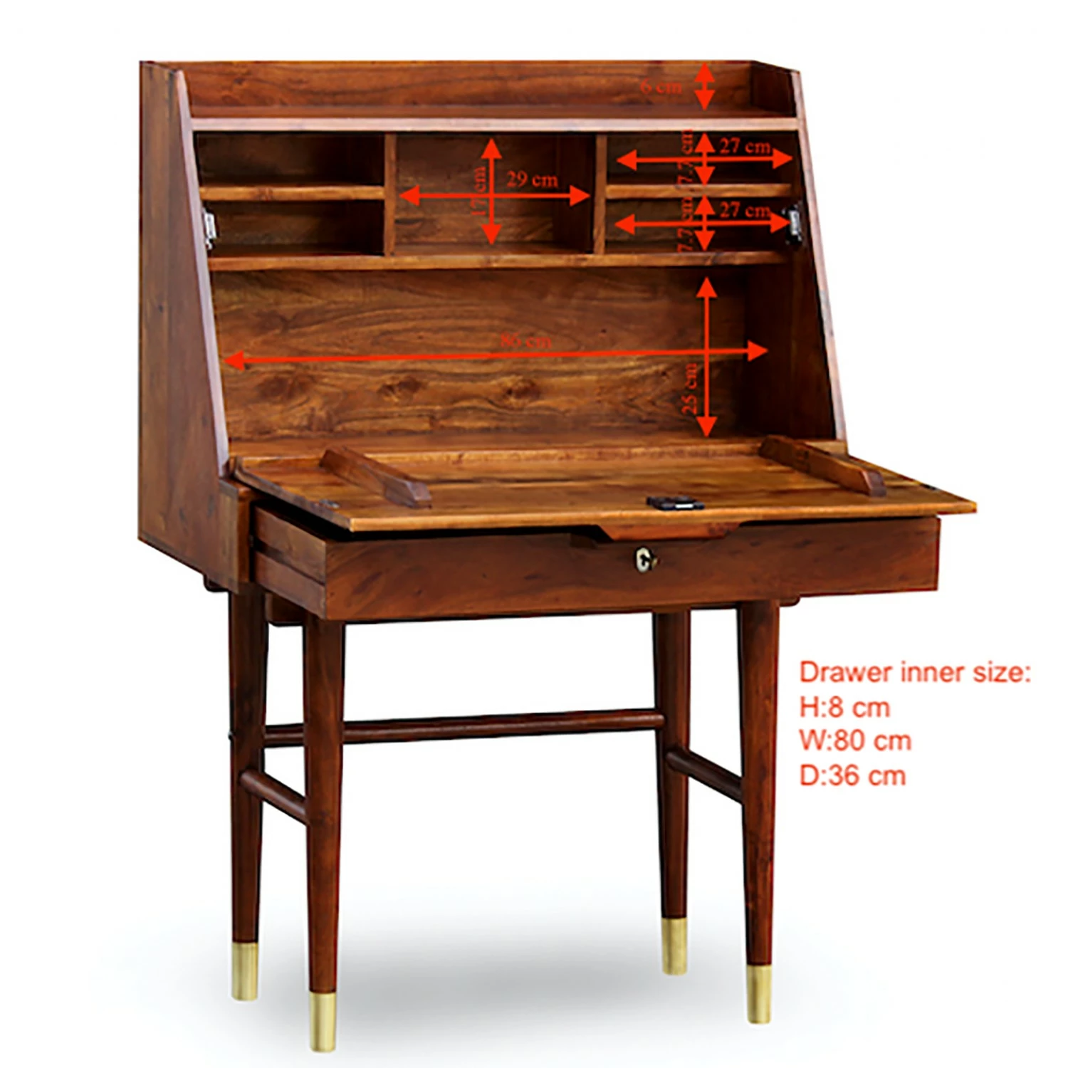 Ars manufacti Sekretär Baxley - Akazie massiv / Metall - Akazie / Gold 19 Ars manufacti Sekretär Baxley - Akazie massiv / Metall - Akazie / Gold – Bild 17